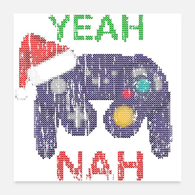 oui non Ugly Christmas Gaming Poster 60 x 60 cm