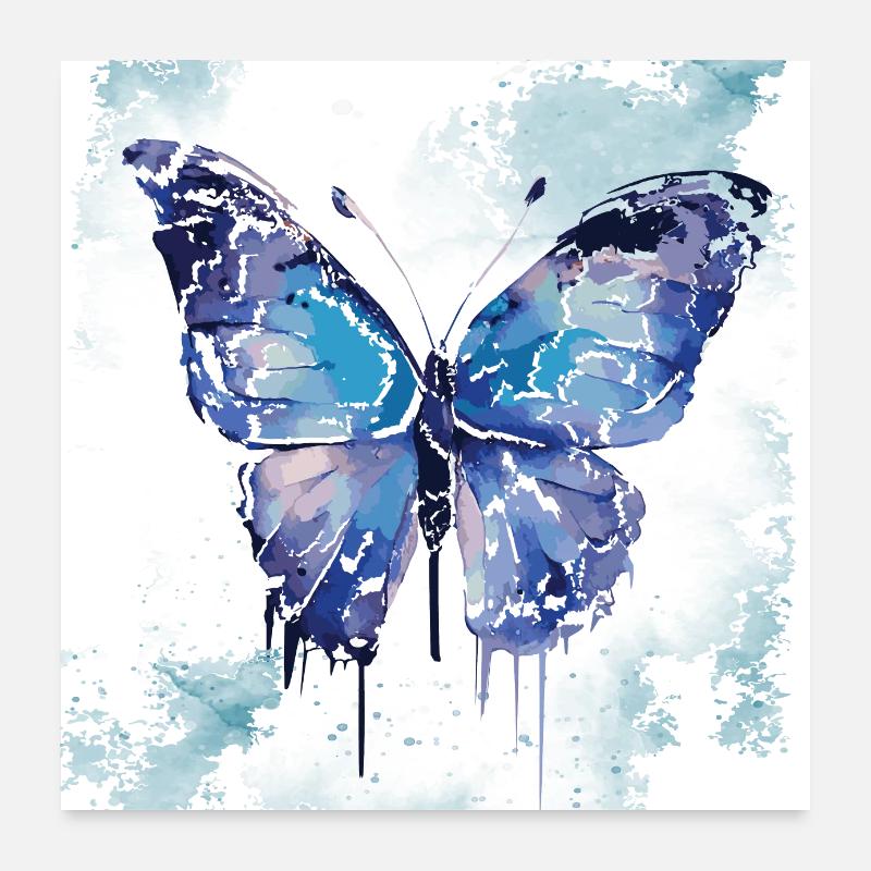 Watercolor Butterfly Poster 24" x 24" (60x60 cm)