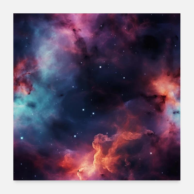 Stellar Odyssey : Étreinte de la nébuleuse cosmique Poster 60 x 60 cm