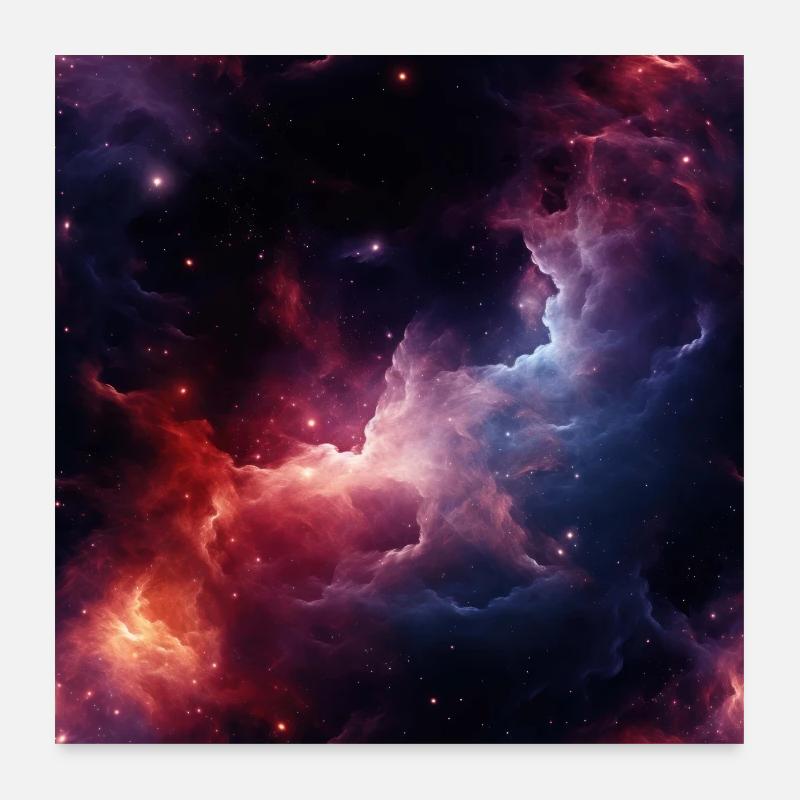 Stellar Odyssey : Étreinte de la nébuleuse cosmique Poster 60 x 60 cm