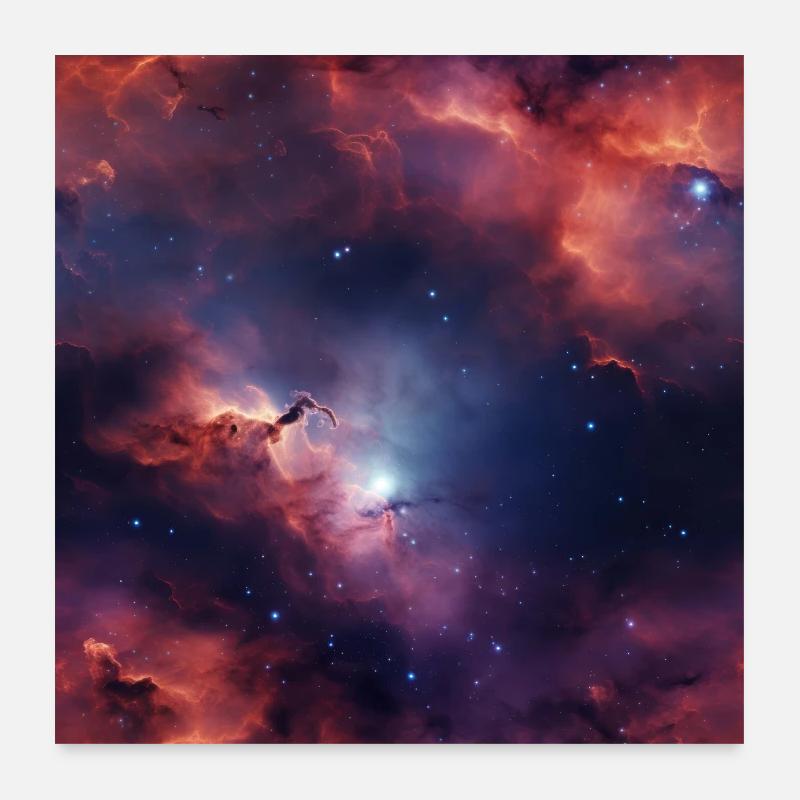 Stellar Odyssey: Cosmic Nebula Embrace Poster 24" x 24" (60x60 cm)