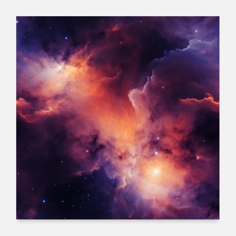 Stellar Odyssey : Étreinte de la nébuleuse cosmique Poster 60 x 60 cm