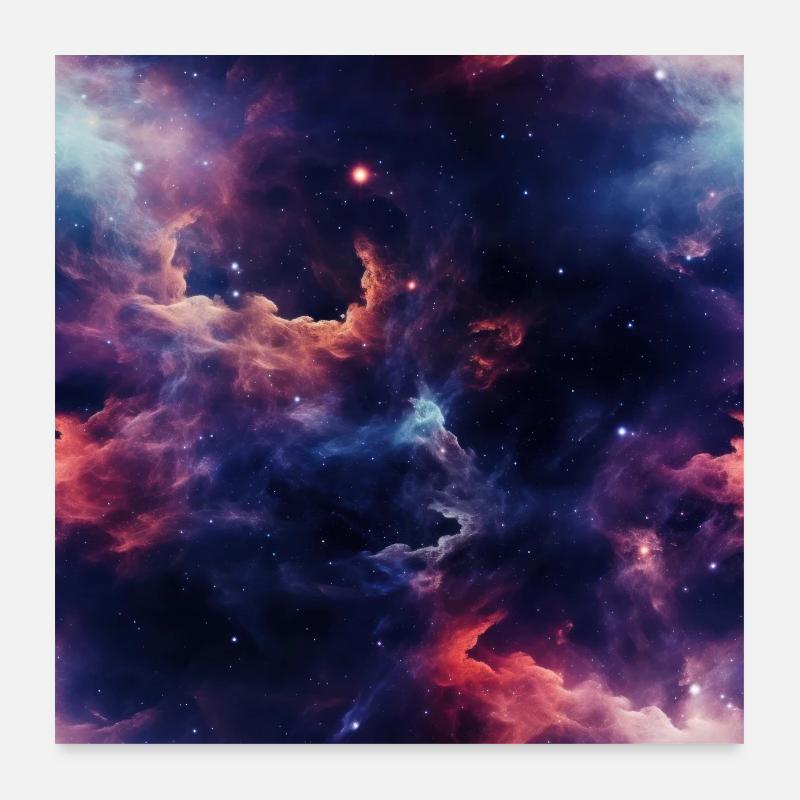 Stellar Odyssey: Cosmic Nebula Embrace Poster 24" x 24" (60x60 cm)