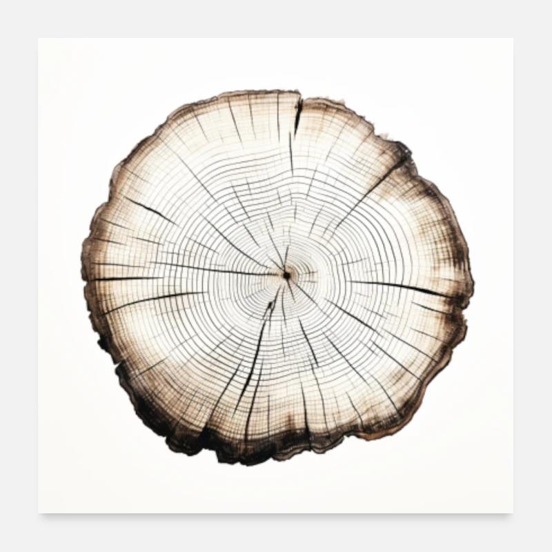 Baumstamm, Baumringe, Holzscheibe Print Poster 1:1 Poster 60x60 cm
