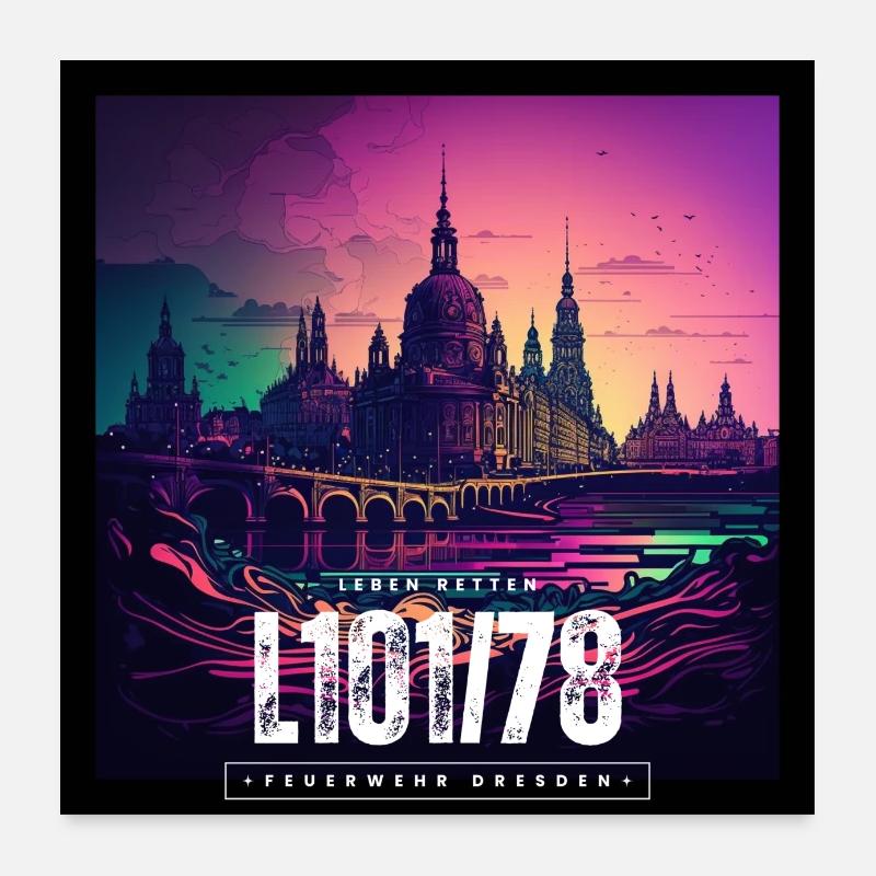 Skyline Dresden Poster 60x60 cm