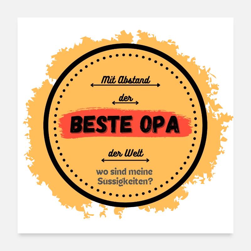 Bester Opa mit Abstand Poster 60x60 cm