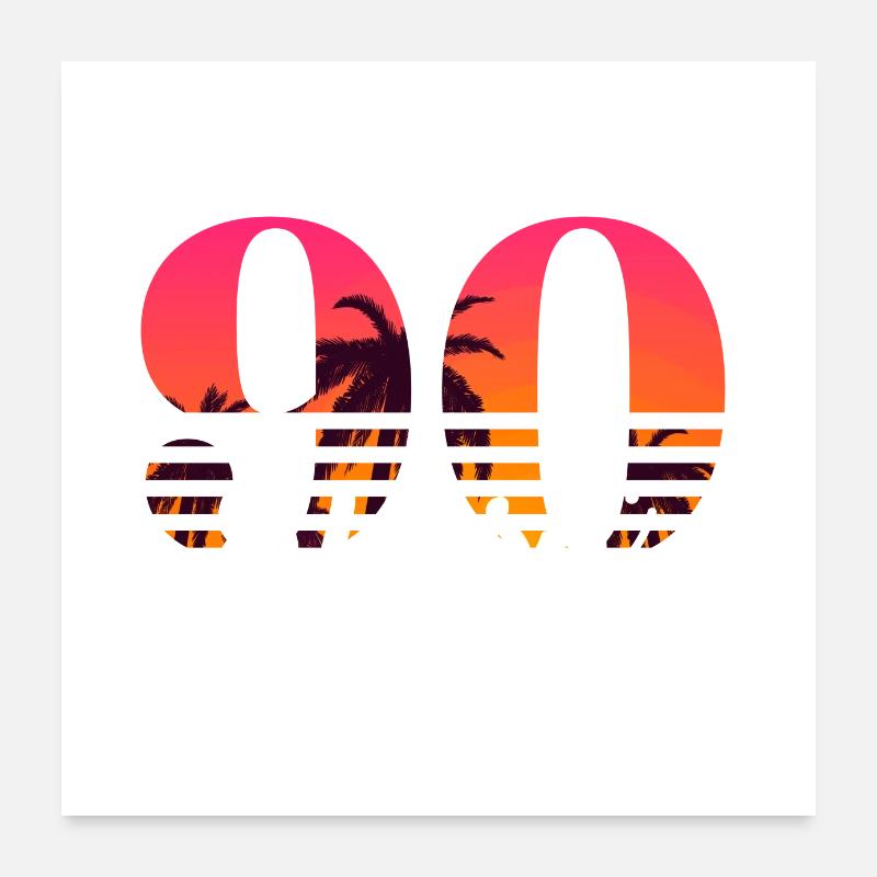 Vintage 1990-90e anniversaire Poster 60 x 60 cm