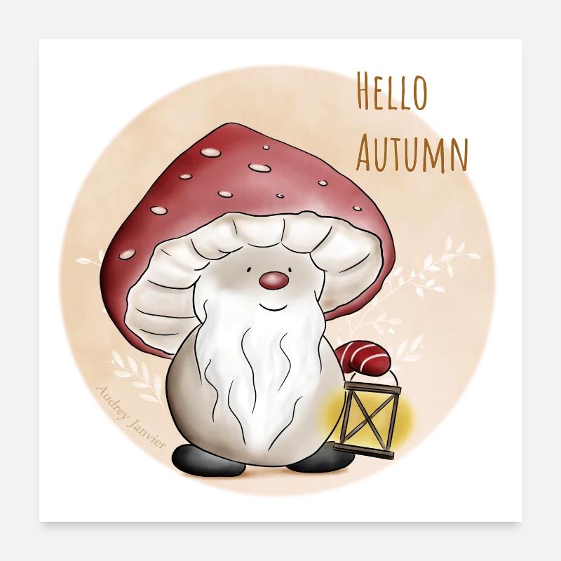 Collection Chamignon, un Champignon mignon d'autom Poster 60 x 60 cm