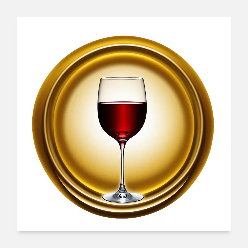 Verre de vin Poster 60 x 60 cm