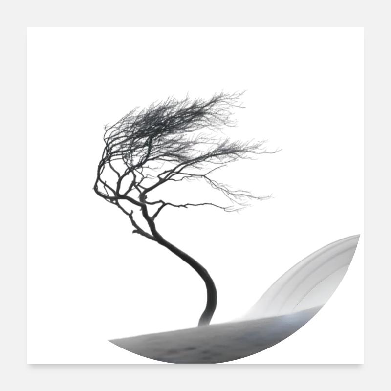 Ein kleiner Baum im grossen Sturm Poster 60x60 cm