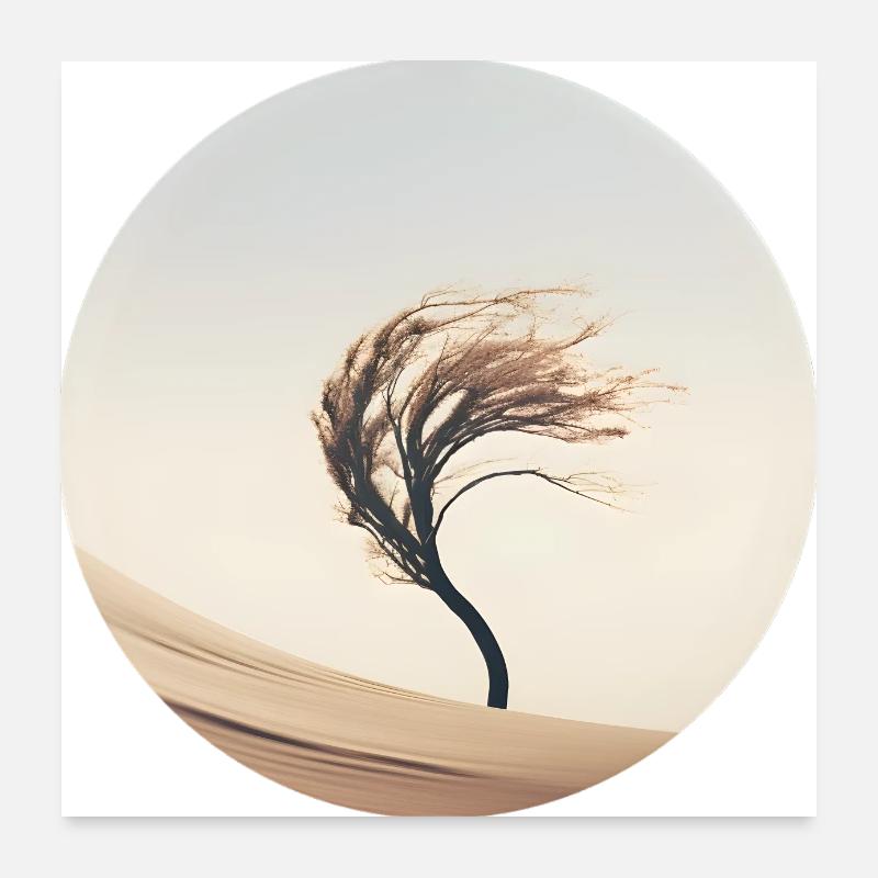 Un arbre dans le vent Poster 60 x 60 cm