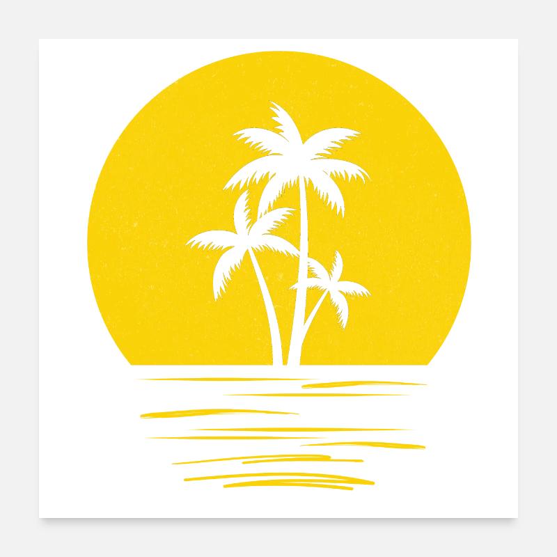 Groovy Palm Sonne Poster 60x60 cm