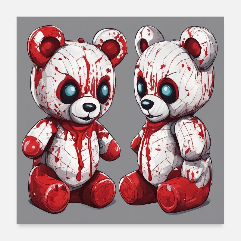 Nounours sanglant Poster 60 x 60 cm