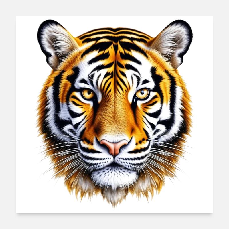 Orangefarbenes Tigergesicht Poster 60x60 cm