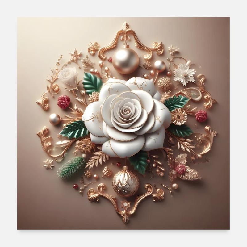 Fleur blanche Poster 60 x 60 cm