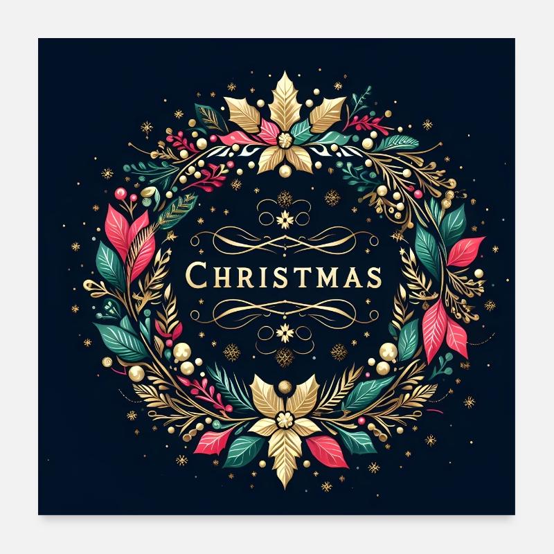 Weihnachten - Poster 60x60 cm - Weiß
