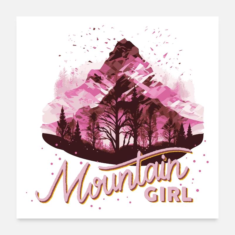 Bergmädchen Bunt Poster 60x60 cm