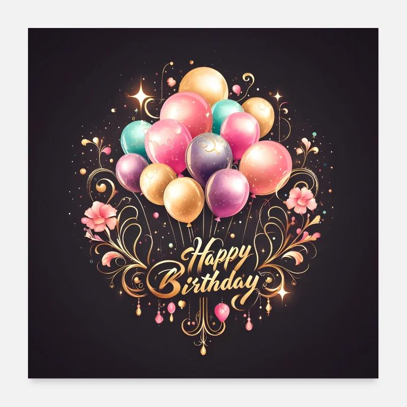 Bon anniversaire Poster 60 x 60 cm