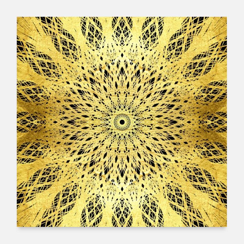 Mandala Bild - Poster 60x60 cm - Weiß