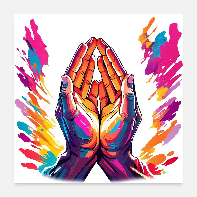 Pray to God - Poster 60x60 cm - Weiß