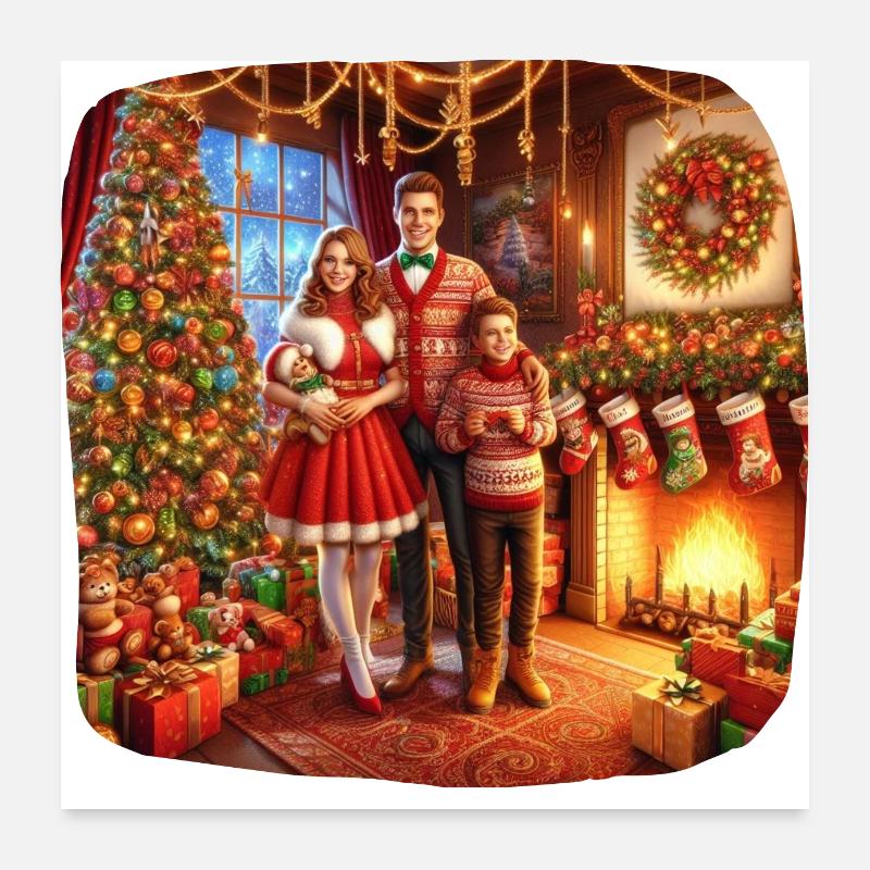 Weihnachten Weihnachtsgeschenke Heiligabend Weihnachtsmann Poster 60x60 cm