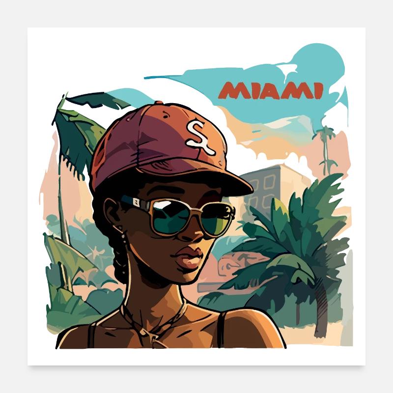 Miami Postkarte Poster 60x60 cm