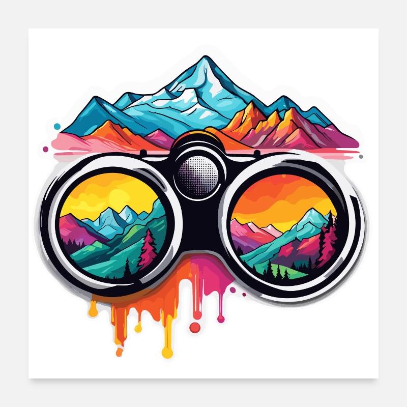 Jumelles / Observation / Observation / Aventure Poster 60 x 60 cm
