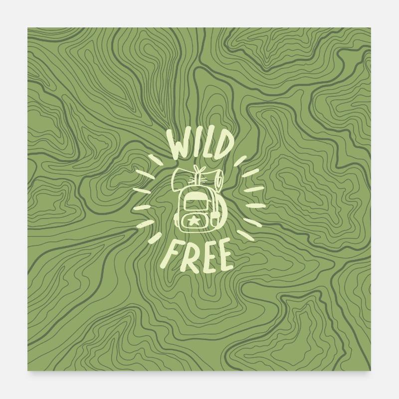 Free & Wild Pattern Poster 24" x 24" (60x60 cm)