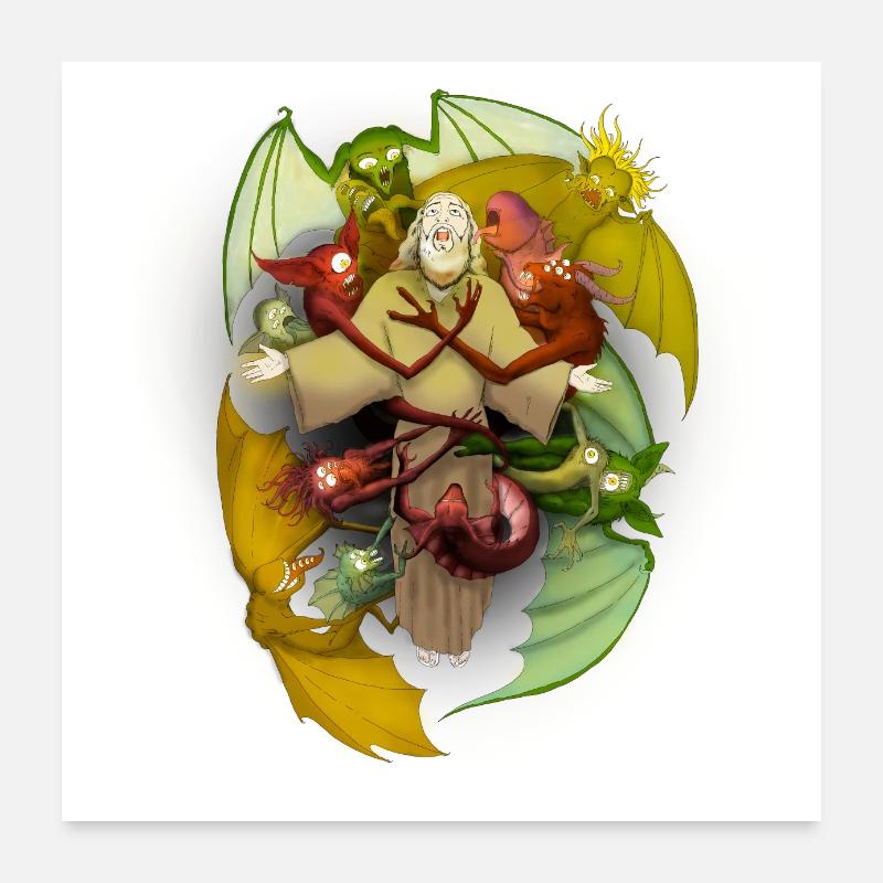 LA TENTATION DE SAINT ANTOINE Poster 60 x 60 cm