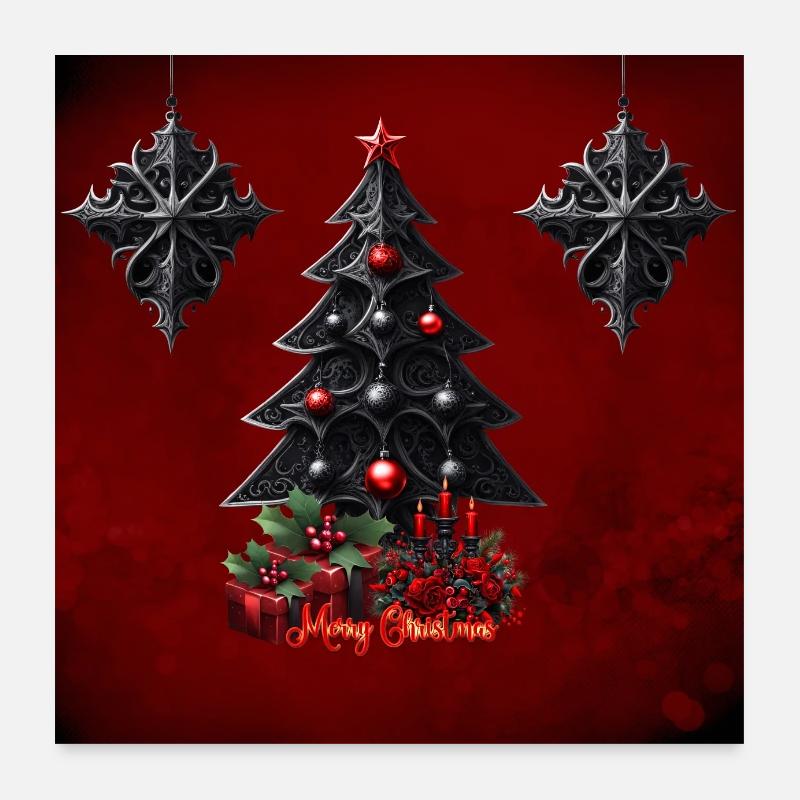 Wunderschöner gotischer Weihnachtsbaum Poster 60x60 cm
