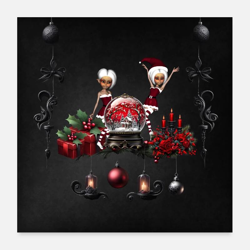 Wunderbare dunkle Weihnachtszeit Poster 60x60 cm