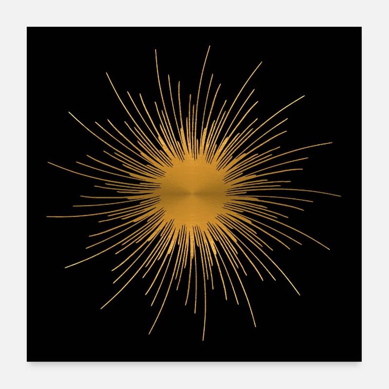 Goldene Sonne Bild Poster 60x60 cm