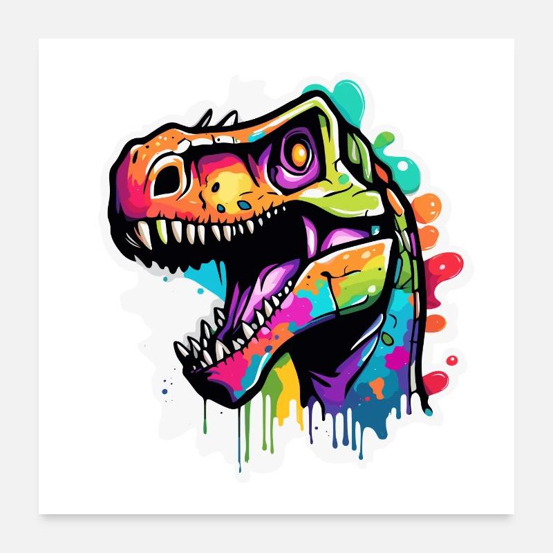 Dinosaurier / Tier / Urzeit / Reptil / Jungs Poster 60x60 cm