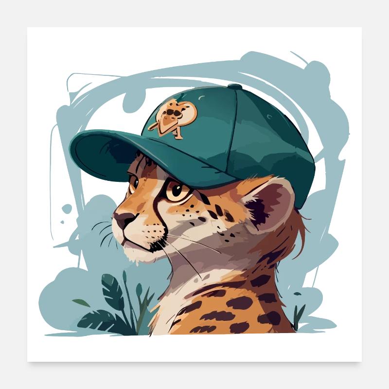 Cool Cheetah Poster 24" x 24" (60x60 cm)