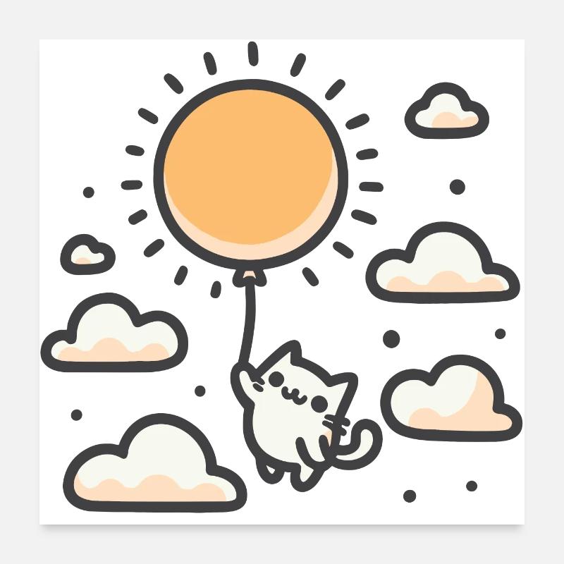 Kitten on sun adventure Poster 24" x 24" (60x60 cm)