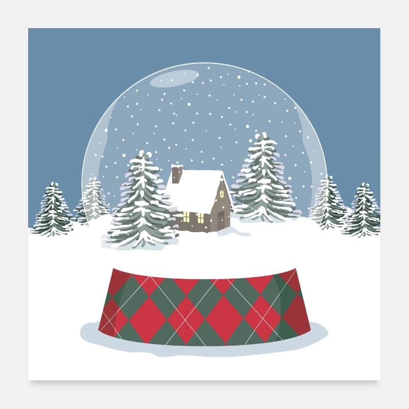 Glass ball inserted in winter landscape Poster 24" x 24" (60x60 cm)