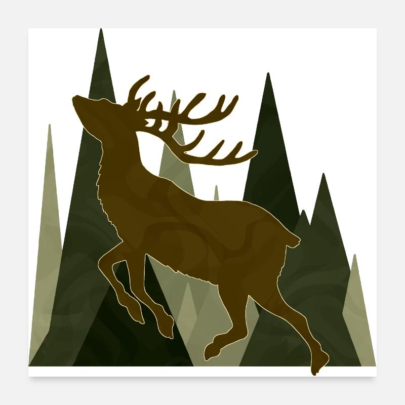 Hirsch Poster 60x60 cm