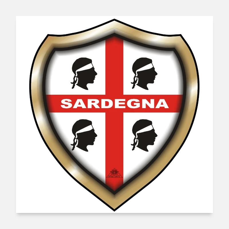 Sardinien Abzeichen 4 Moore Poster 60x60 cm