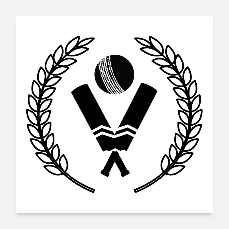 Crown Cricket Poster 24" x 24" (60x60 cm)