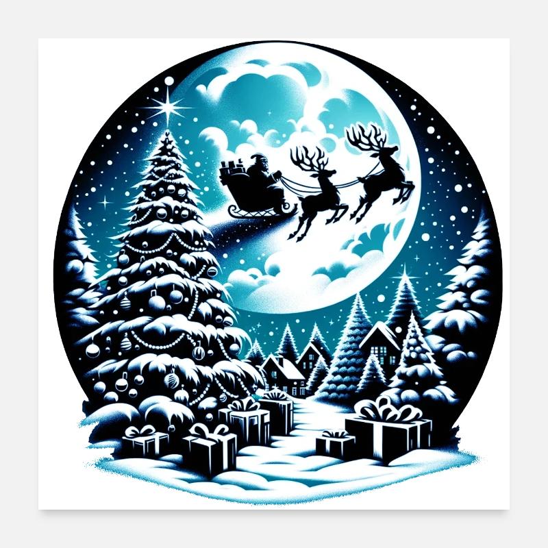 Weihnachtskugel | Schneekugel Christmas Xmas Poster 60x60 cm