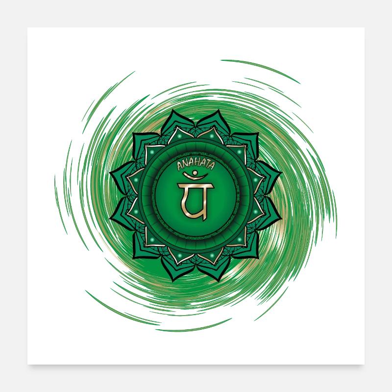 Quatrième chakra d’Anahata - Poster 60 x 60 cm - blanc