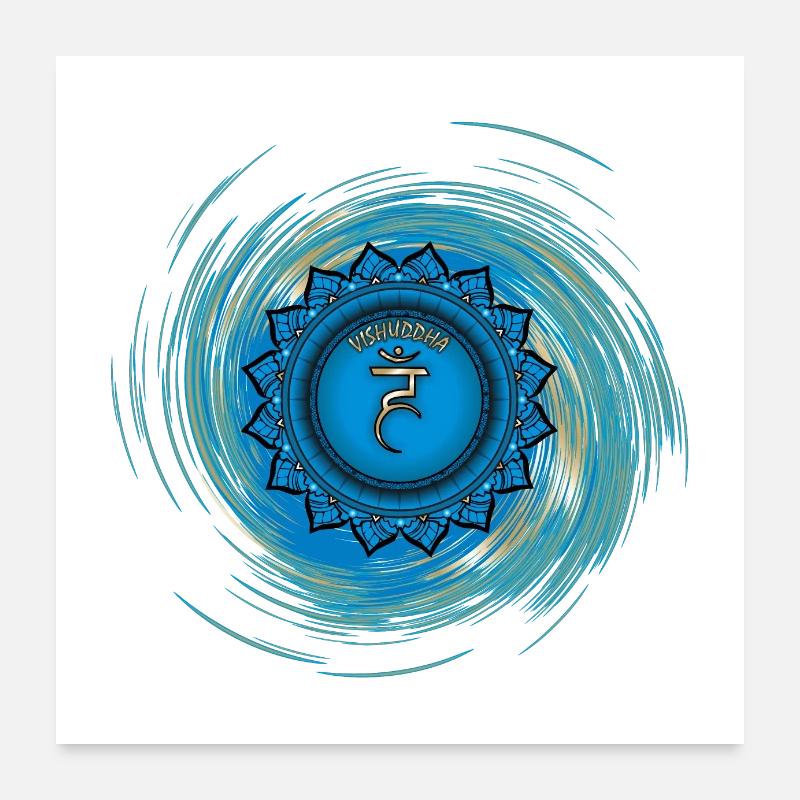 Vishuddha Fünftes Chakra Poster 60x60 cm
