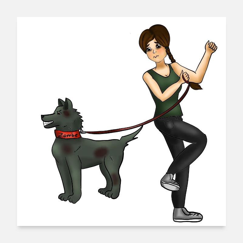 help! My dog is a zombie Poster 24" x 24" (60x60 cm)