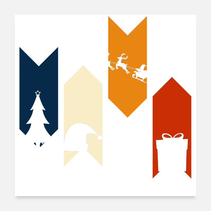 Vintage Retro Christmas - Weihnachtsgeschenkidee Poster 60x60 cm