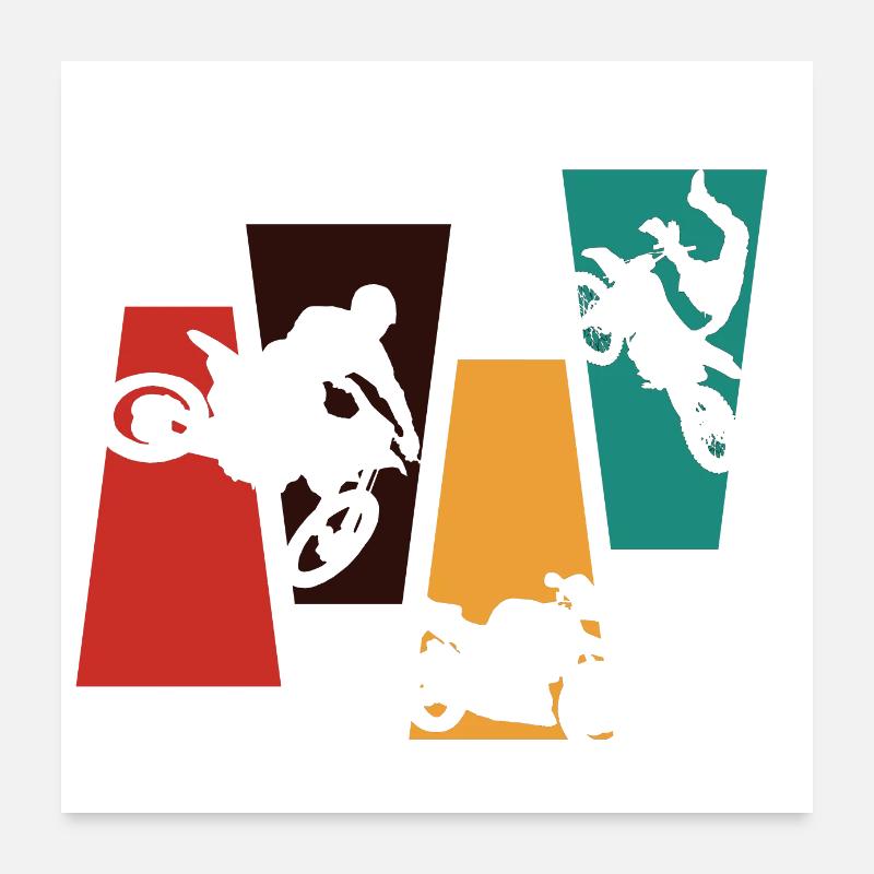 Vintage Retro Motorcycle - Motorcycle Gift Idea Poster 24" x 24" (60x60 cm)