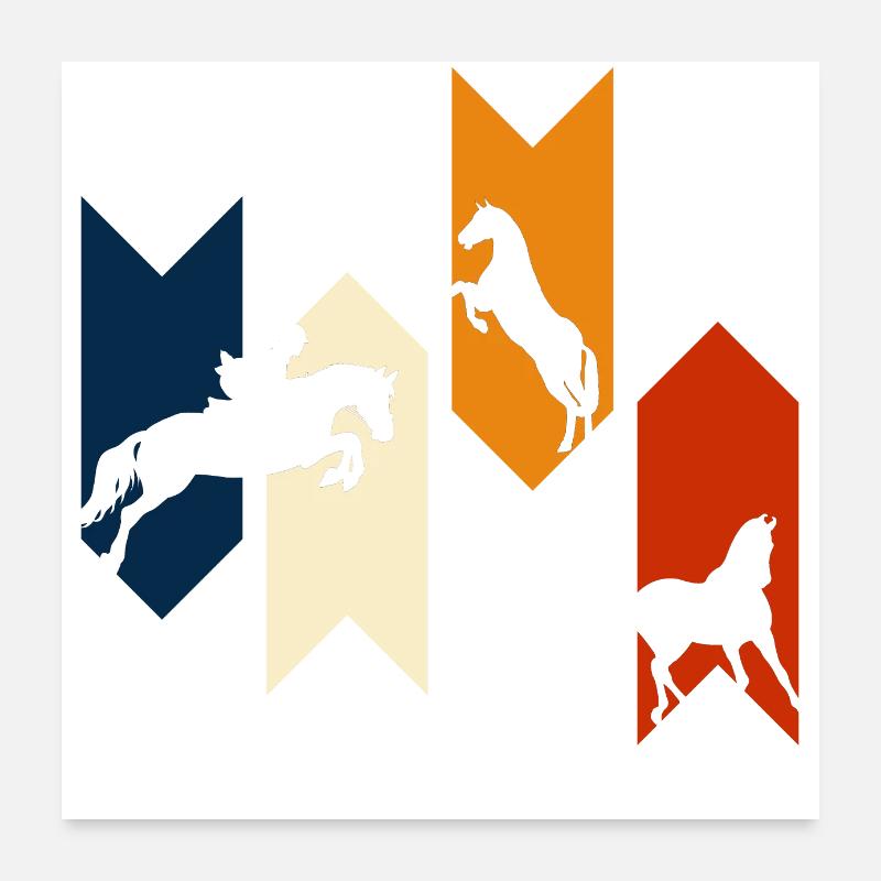 Vintage Retro Horse - Horse Gift Idea Poster 24" x 24" (60x60 cm)