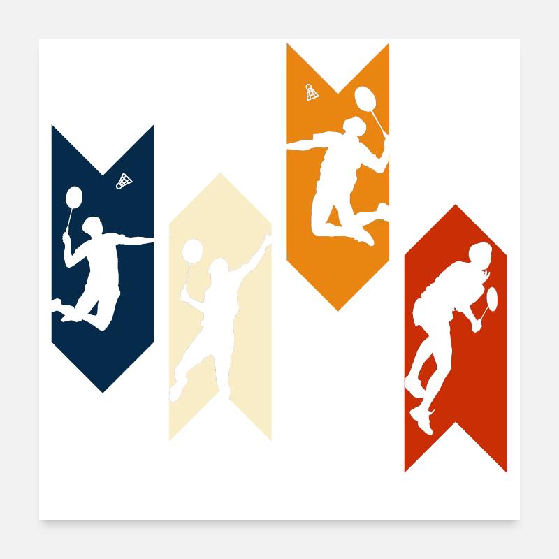 Vintage Retro Badminton - Badminton Geschenkidee Poster 60x60 cm