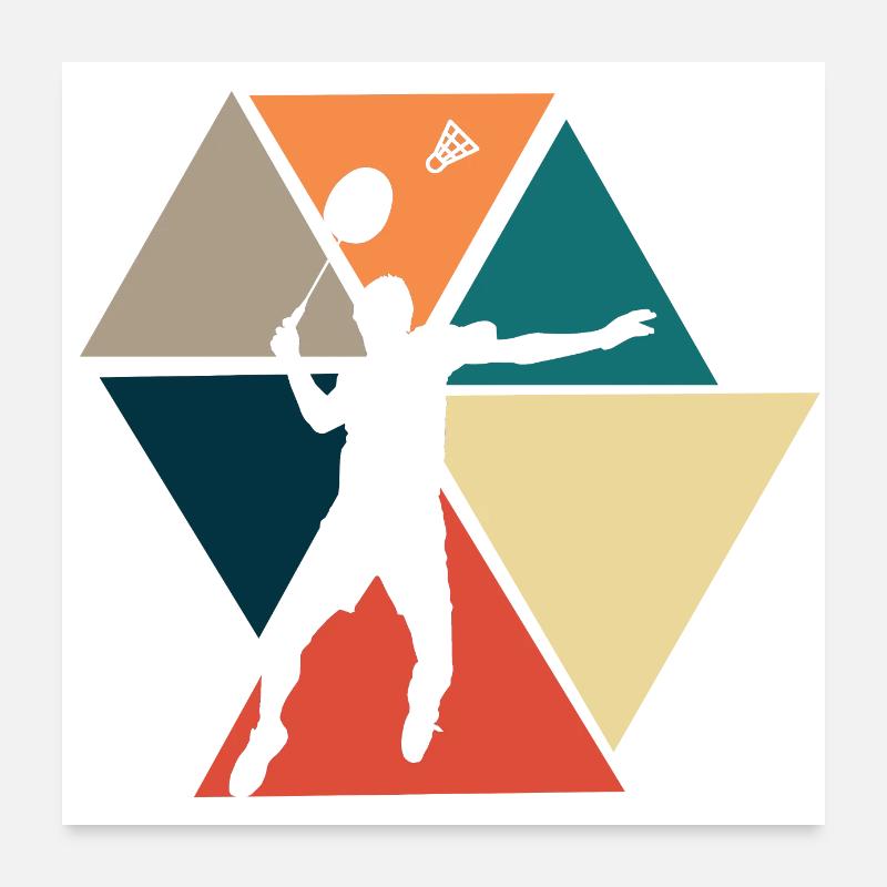 Vintage Retro Badminton - Badminton Gift Idea Poster 24" x 24" (60x60 cm)