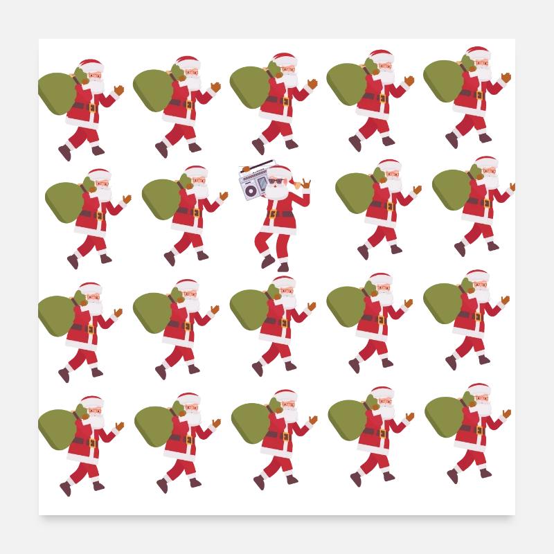 Père Noël cool - penser différemment Poster 60 x 60 cm