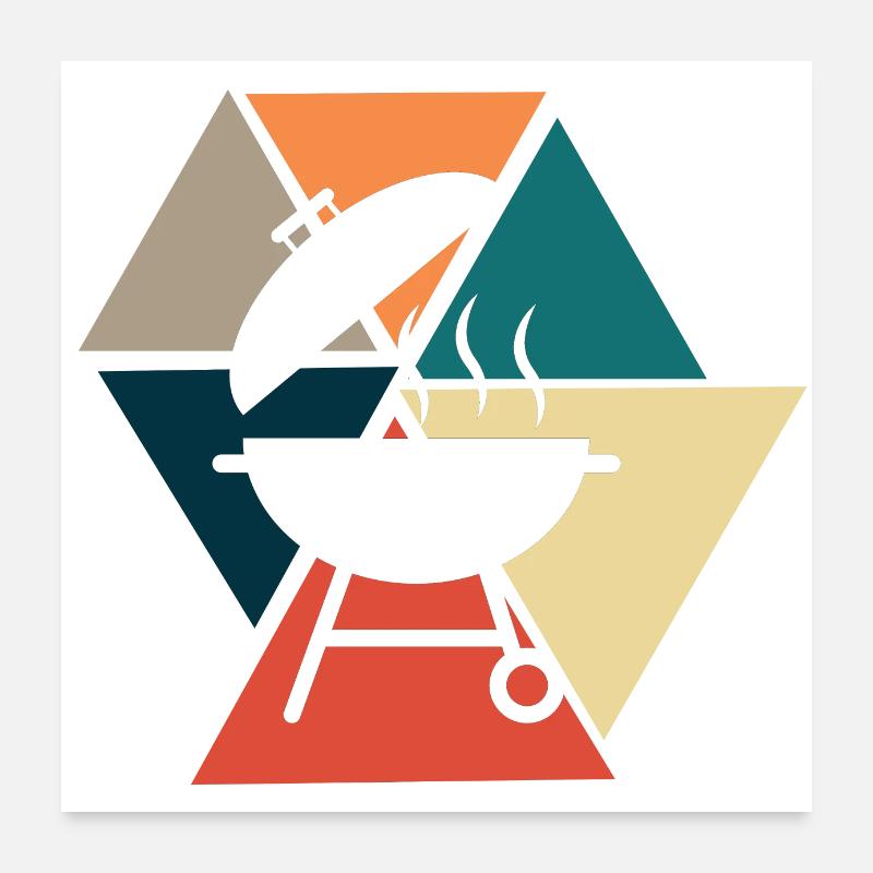 Vintage Retro BBQ - BBQ Gift Idea Poster 24" x 24" (60x60 cm)